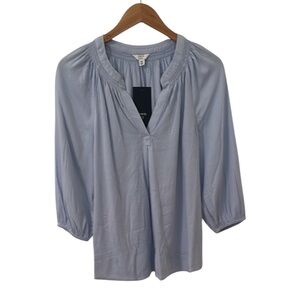 NEW Crown & Ivy Blue V-neck 3/4 Sleeve Top XS